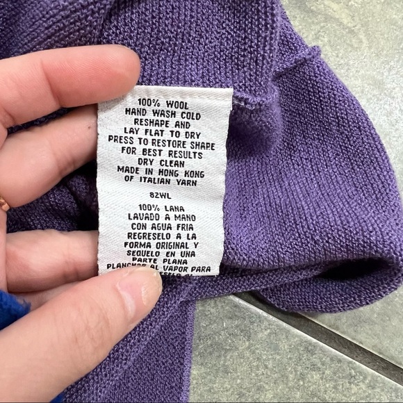 Eileen Fisher Womens 100% Wool Purple Sleeveless Pullover Sweater PM Lagenlook - Picture 6 of 8